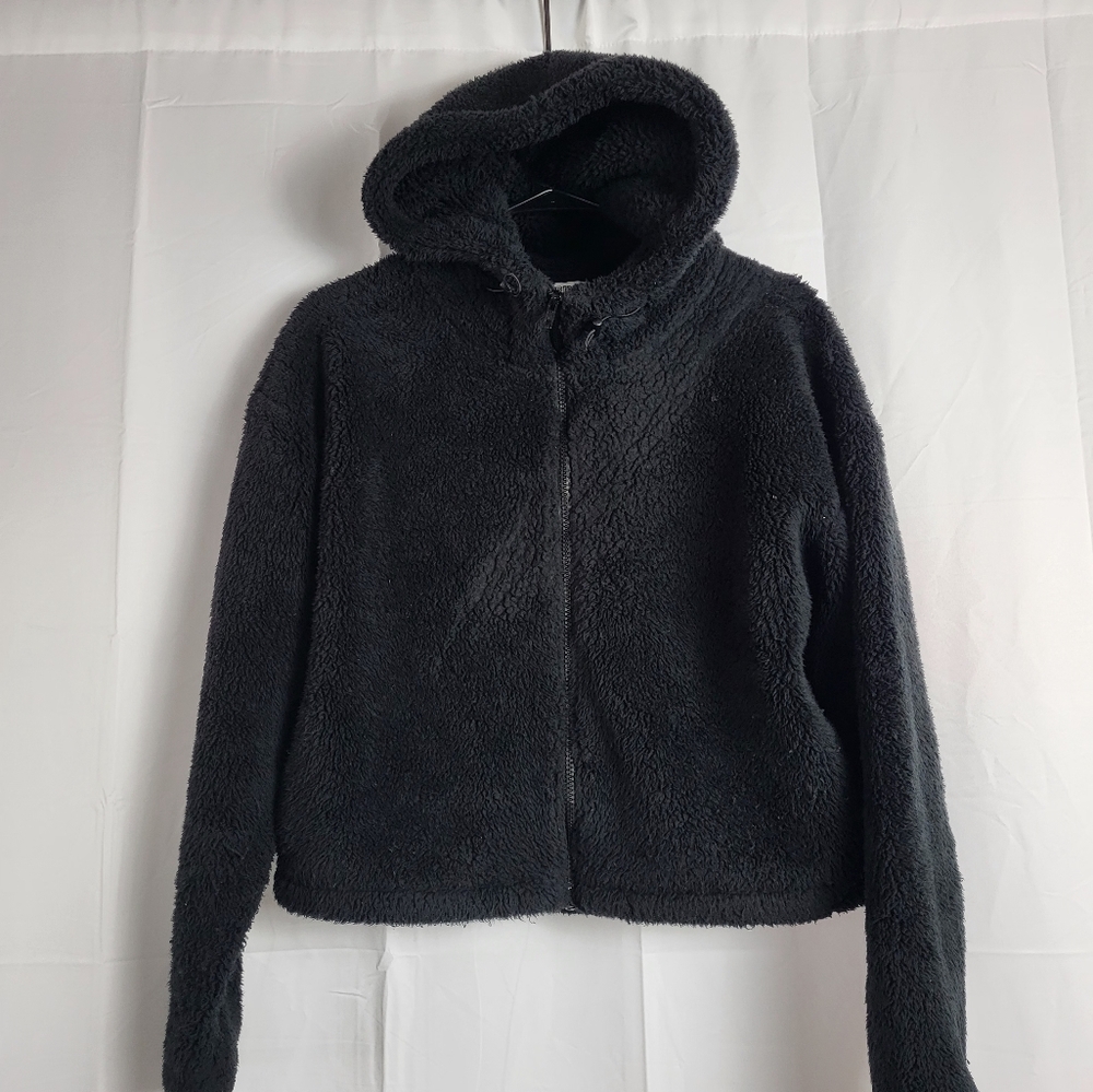 PINK Victoria’s Secret Sherpa Full Zip Hoodie XS Black